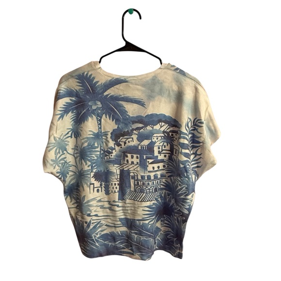 Sioni Coastal Blue and White Top Size XL - Picture 2 of 4